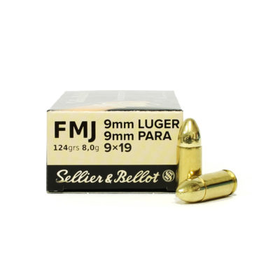 S&B (Sellier & Bellot) 9mm Luger 124gr FMJ-RN